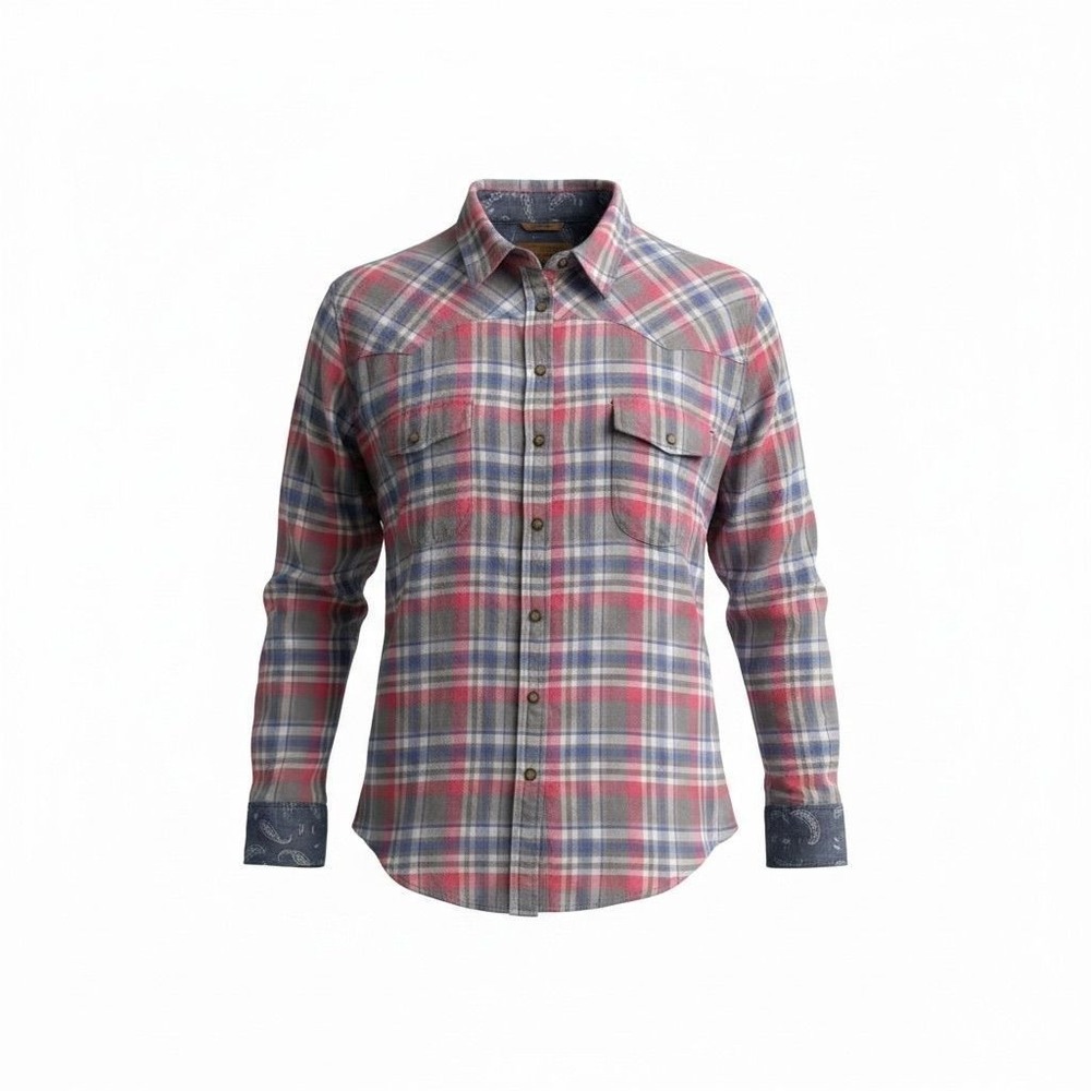 20 Jacks Girlfriend flannel plaid pearl snap sz XXL